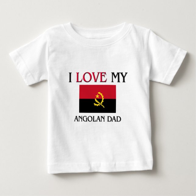 T-shirt Pour Bébé J'aime mon papa angolais (Devant)