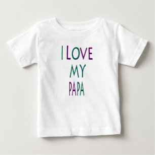 T-shirt Pour Bébé J'aime mon papa bébé tee