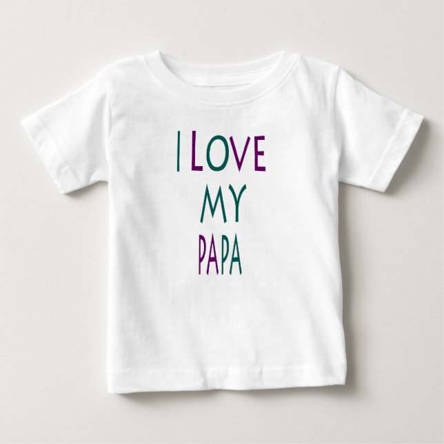T-shirt Pour Bébé J'aime mon papa bébé tee (Devant)