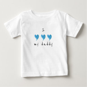 T-shirt Pour Bébé J'Aime Mon Papa Coeur Bleu