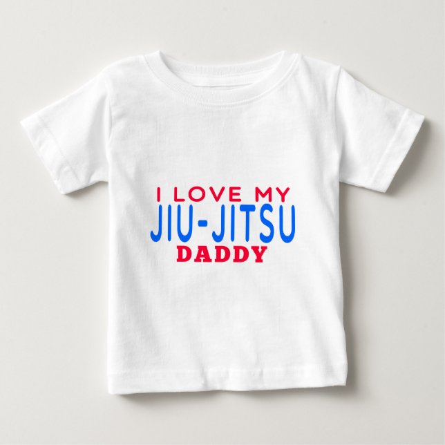 T-shirt Pour Bébé J'aime mon papa de Jiu-Jitsu (Devant)