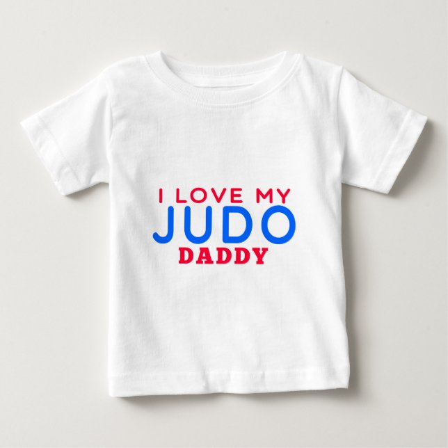 T-shirt Pour Bébé J'aime mon papa de judo (Devant)