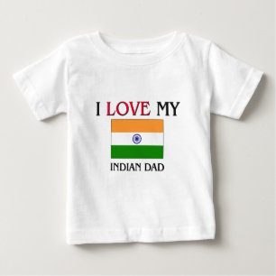 T-shirt Pour Bébé J'aime mon papa indien