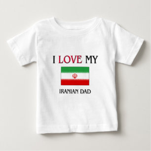 T-shirt Pour Bébé J'aime mon papa iranien