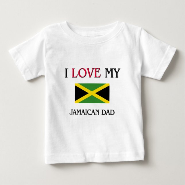 T-shirt Pour Bébé J'aime mon papa jamaïcain (Devant)