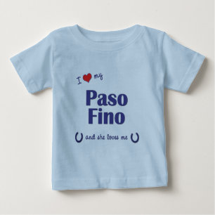 T-shirt Pour Bébé J'aime mon Paso Fino (le cheval femelle)