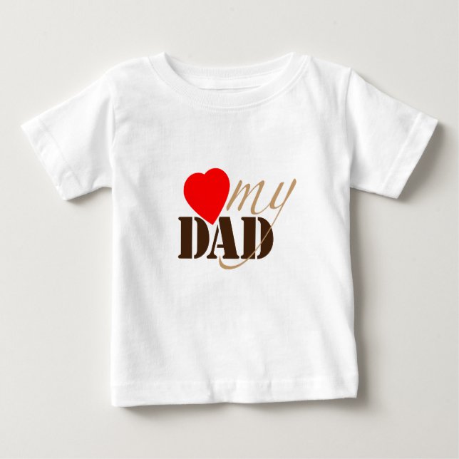 T-shirt Pour Bébé J'aime mon PÈRE (Devant)