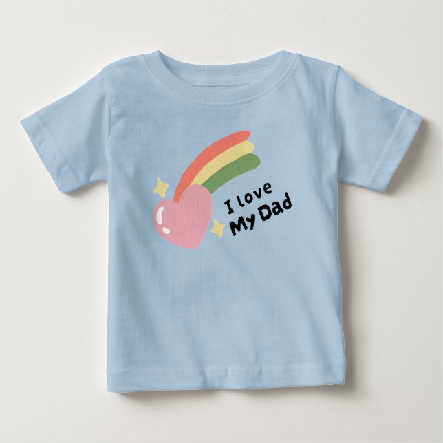 T-shirt Pour Bébé J'aime mon père (Devant)