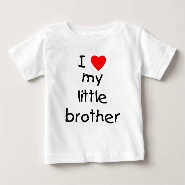 T-shirt Pour Bébé J'Aime Mon Petit Frère (Devant)