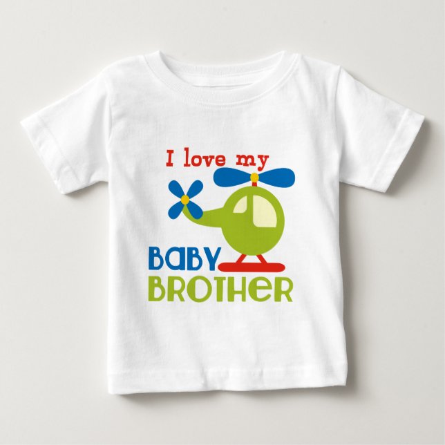 T-shirt Pour Bébé J'aime mon petit frère (Devant)