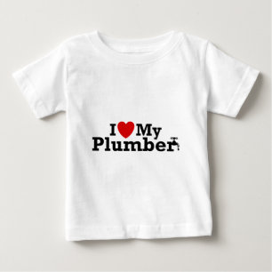 T-shirt Pour Bébé J'Aime Mon Plumber
