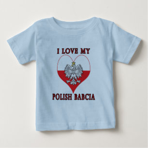 T-shirt Pour Bébé J'Aime Mon Polonais Babcia