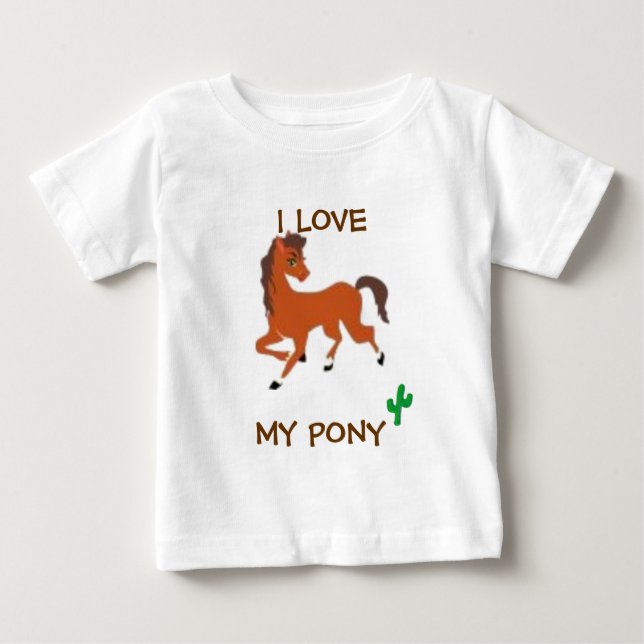 T-SHIRT POUR BÉBÉ J'AIME MON PONEY (Devant)