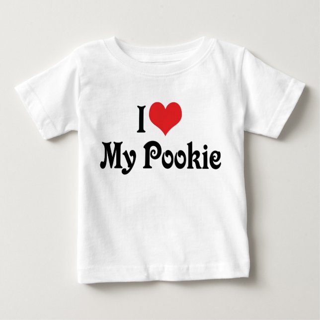 T-shirt Pour Bébé J'Aime Mon Pookie (Devant)