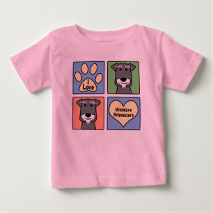 T-shirt Pour Bébé J'aime mon Schnauzer miniature