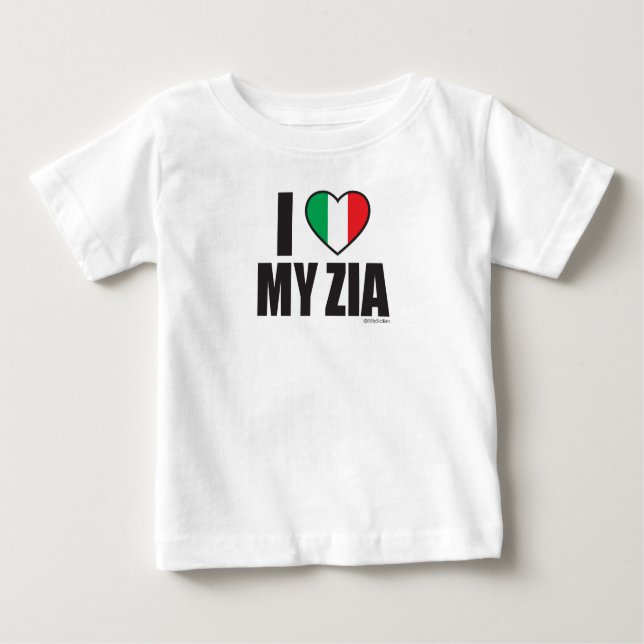 T-shirt Pour Bébé J'AIME MON ZIA White (Devant)