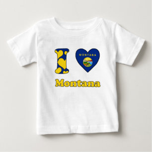 T-shirt Pour Bébé J'aime Montana