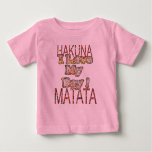 T-shirt Pour Bébé J'aime My Boy Couleurs Vintages Africaines Hakuna
