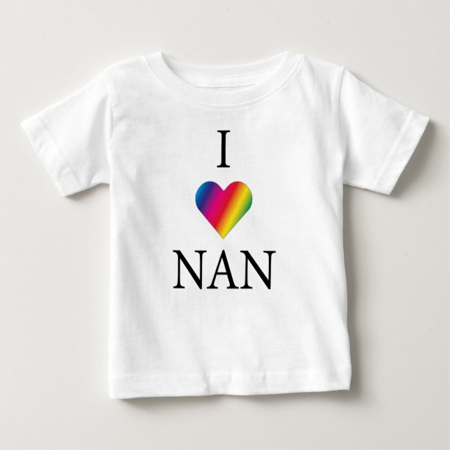 T-shirt Pour Bébé J'AIME NAN RAINBOW COEUR Bébé T-shirt (Devant)
