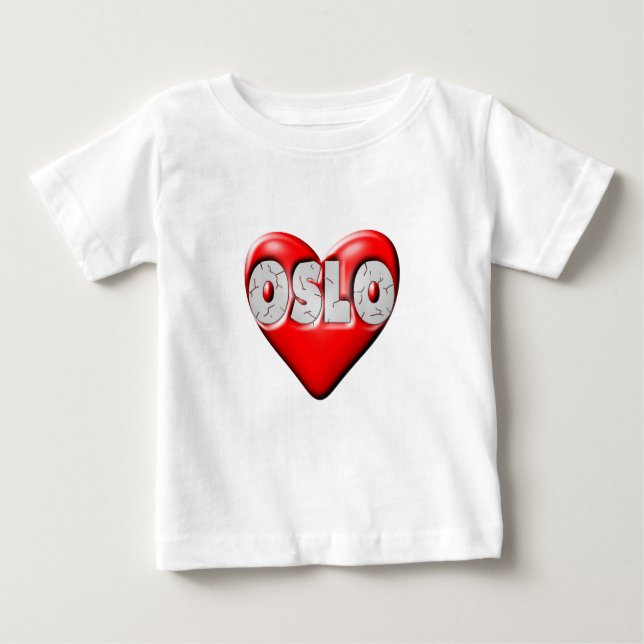 T-shirt Pour Bébé J'aime Oslo Norvège (Devant)