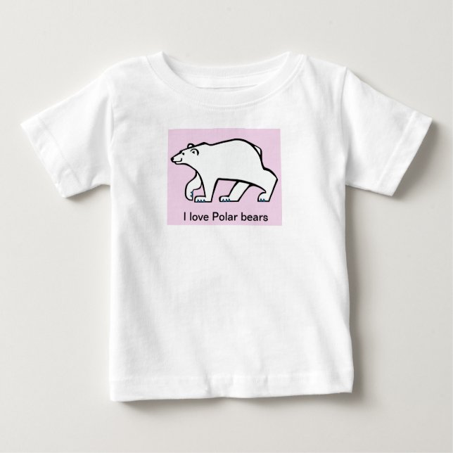 T-shirt Pour Bébé J'aime OURS POLAIRES - Menaces d'élevage graphique (Devant)