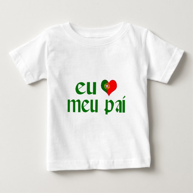 T-shirt Pour Bébé J'aime papa - portugais (Devant)