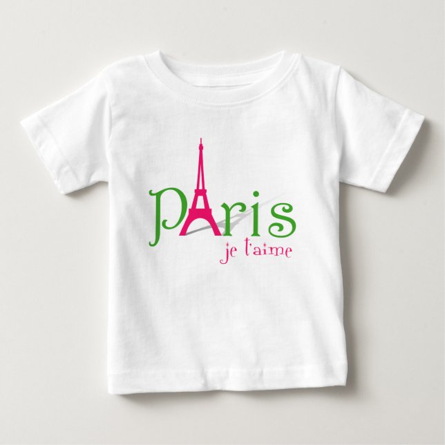 T-shirt Pour Bébé J'aime Paris (Devant)