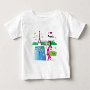 T-shirt Pour Bébé J'aime Paris, France