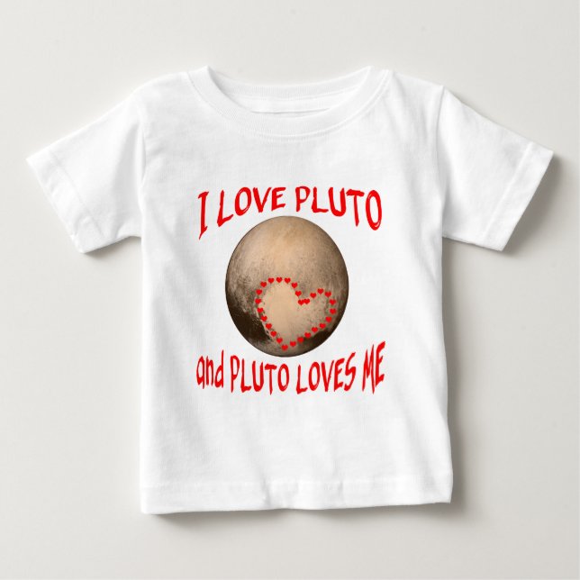 T-shirt Pour Bébé J'aime Pluton et Pluton m'aime (Devant)