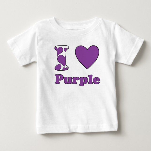 T-shirt Pour Bébé J'aime Purple (Devant)