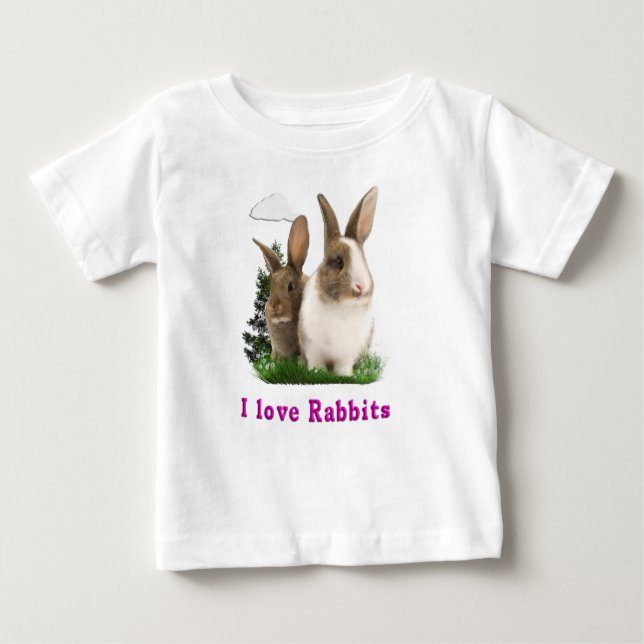 T-shirt Pour Bébé J'aime Rabbitts (Devant)