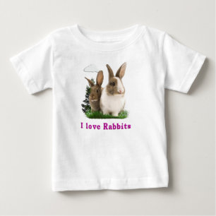 T-shirt Pour Bébé J'aime Rabbitts