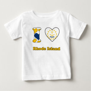 T-shirt Pour Bébé J'aime Rhode Island