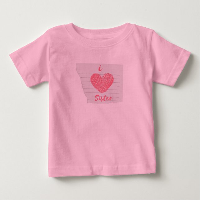 T-shirt Pour Bébé j'aime sœur (Devant)