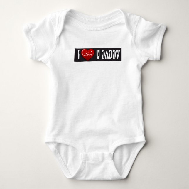 T-shirt Pour Bébé J'aime U papa (Devant)