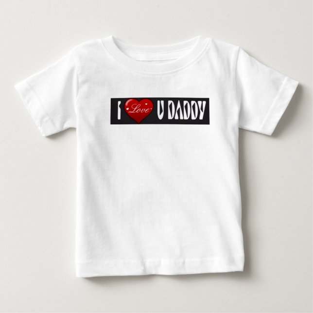 T-shirt Pour Bébé J'aime U papa (Devant)