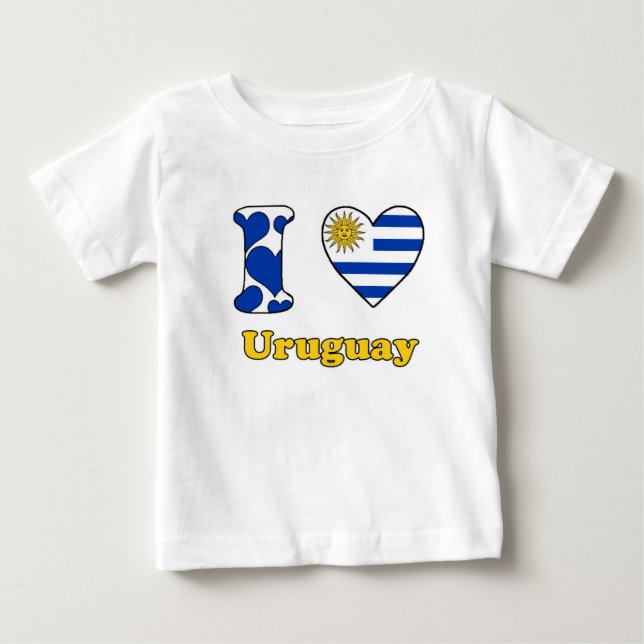 T-shirt Pour Bébé J'aime Uruguay (Devant)