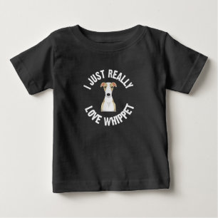 T-shirt Pour Bébé J'Aime Vraiment Whippet Chien - Mignonne Amateur D