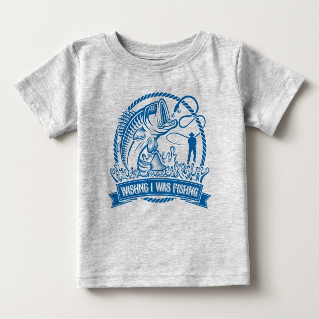 T-shirt Pour Bébé J'Aimerais Pêcher (Devant)