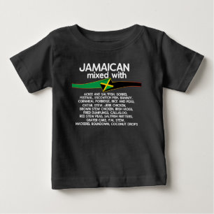 T-shirt Pour Bébé Jamaïcain Mélangé Avec Jamaïque Fière Groupe Corre