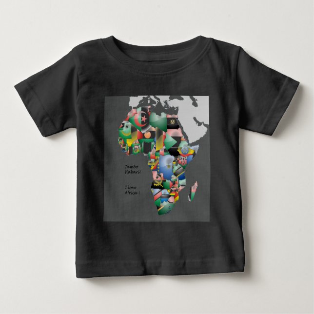 T-shirt Pour Bébé Jambo Habari Afrique ! J'aime l'Afrique (Devant)