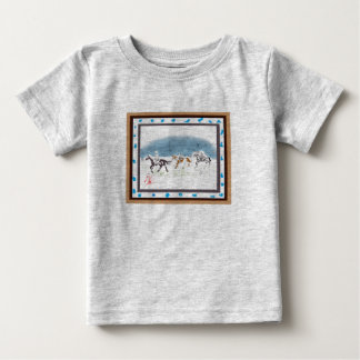 T-shirt Pour Bébé Japanese horse samurai art equestrian sumi