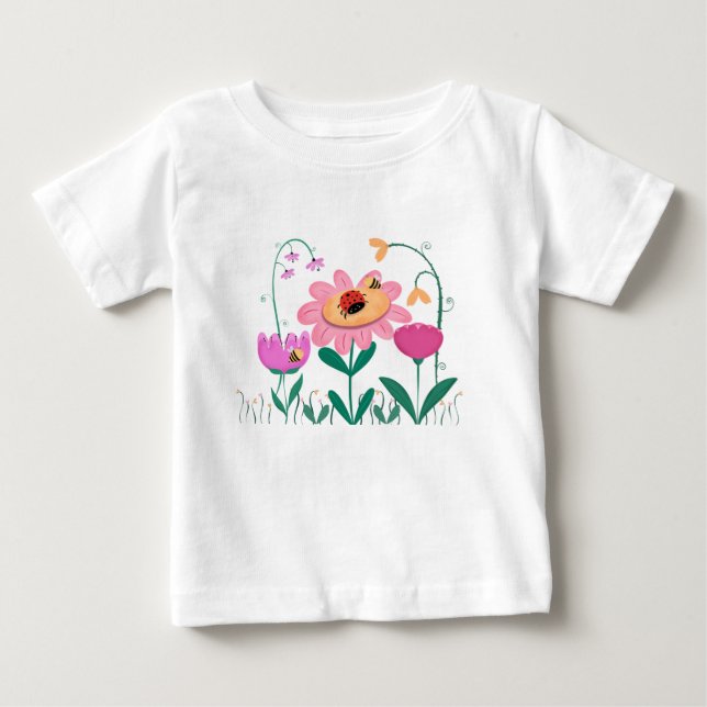 T-shirt Pour Bébé Jardin Whimsical 2 (Devant)