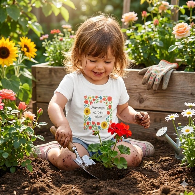 T-shirt Pour Bébé Jardinier de maman mignon Fleur  (Making  happy memories in the garden.  This toddler tee is a adorable)