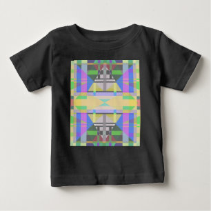 T-shirt Pour Bébé Jaune bleu violet géométrique