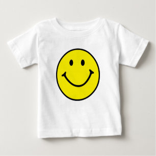 T-shirt Pour Bébé Jaune brillant et joyeux visage souriant