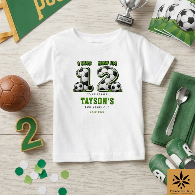 T-shirt Pour Bébé J'avais 1 ans maintenant j'ai 2 ans Football – 2èm (I Was 1 Now I’m 2 Soccer – All-Star 2nd Birthday baby shirt)