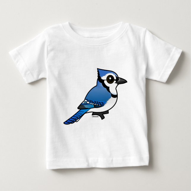 T-shirt Pour Bébé Jay bleu Birdorable (Devant)