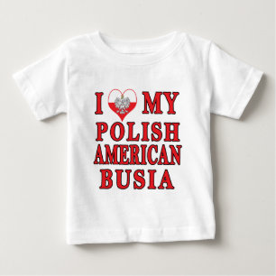 T-shirt Pour Bébé J'Coeur Ma Busia Polonaise Américaine
