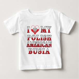 T-shirt Pour Bébé J'Coeur Ma Busia Polonaise Américaine